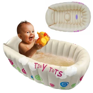 NEW TINY TOTS INFLATABLE BABY BATH HOT TUB HEAT SENSOR INFANT WASHING TRAVEL TUB