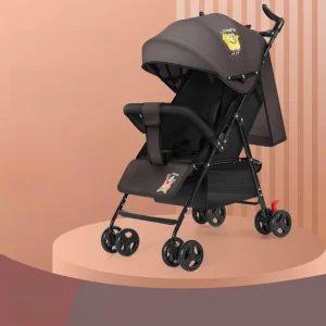 Lightweight Baby Stroller: Portable Foldable Pram with Reclining Seat for Newborns, Compact Travel Pushchair for Outdoor Use
