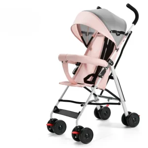 Ultra Lightweight Stroller Compact Foldable Baby Pushchair with Shock Absorption Cup Holder Travel-Friendly Buggy for Toddlers‌
