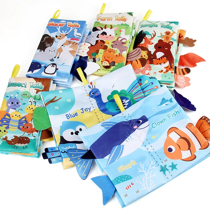 Baby Cloth Book Toys Cartoon Animals Tail Educational Ringed Paper Cloth Book Toys Enlightenment Baby Toys 0-12 Months Gifts - Image 3
