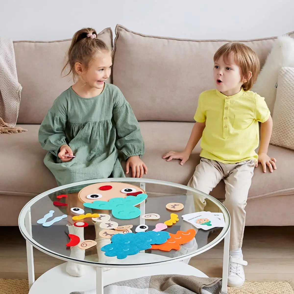 Kids Montessori Facial Expression Game Emotional Change Toys With 9pcs Cards Preschool Learning Educational Toys - Image 6