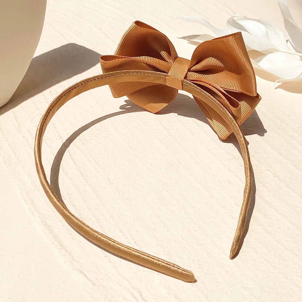 1 Piece Ribbon Handmade Hair Bows Hairbands for Baby Girls 20 Colors Cute Bowknot Solid Headband Headwear Baby Hair Accessories - Image 5