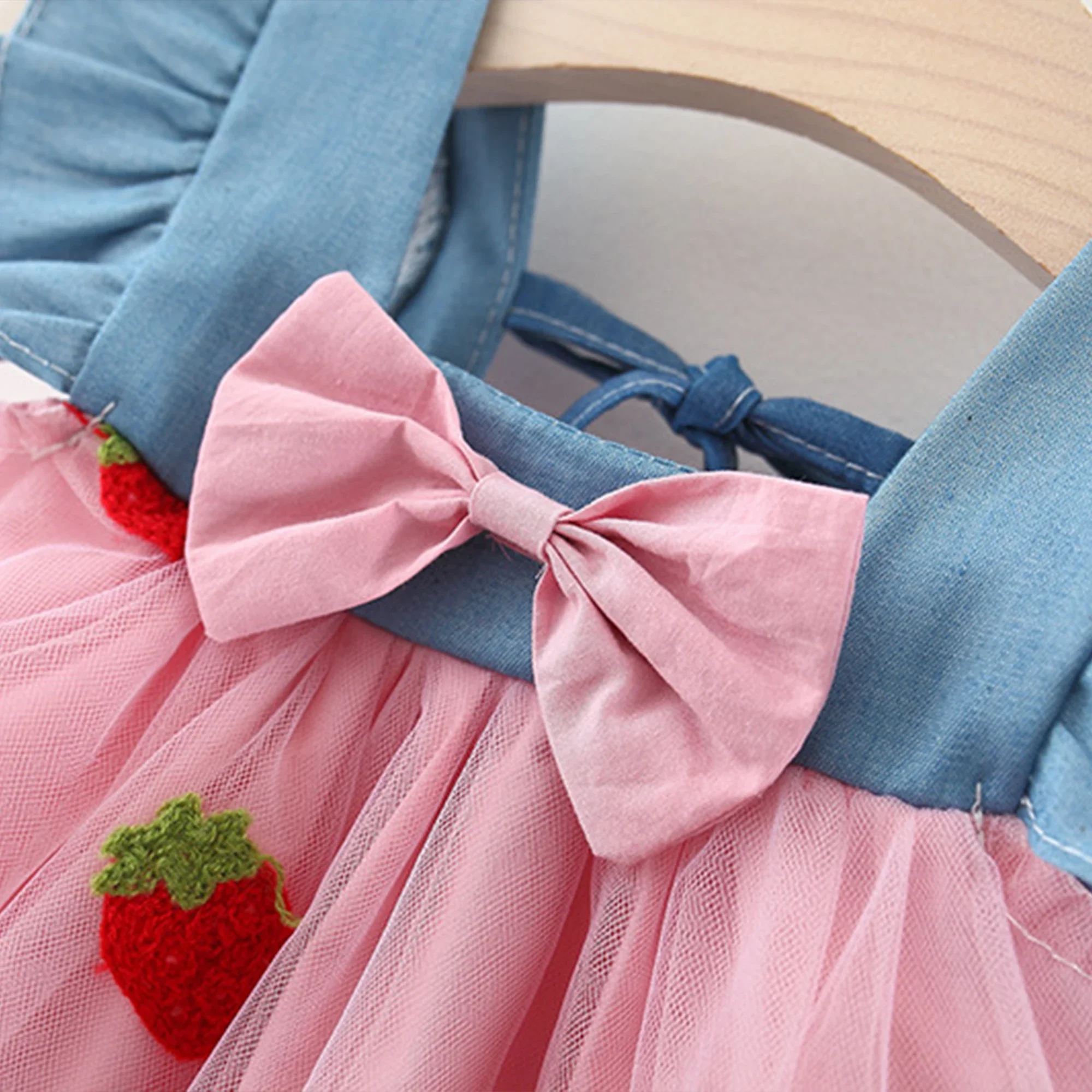 Baby Girl Dress Summer Cherry Mesh Girl's Dress Cute Beach Baby Dress Baby Girl Clothes - Image 5
