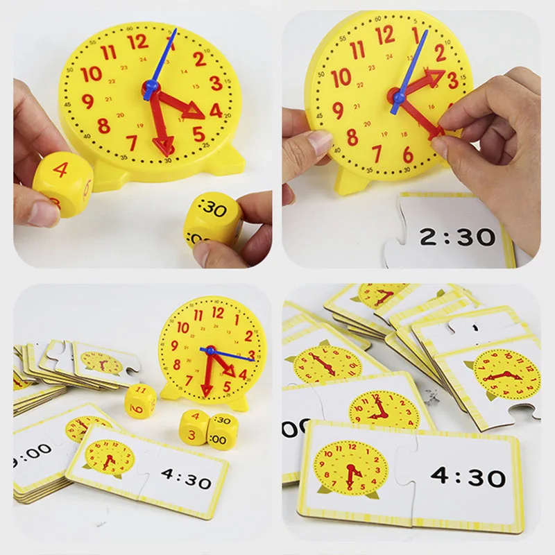 Children Montessori Clock Educational Toys Hour Minute Second Cognition Matching Puzzle Toys Kids Early Preschool Teaching Aid - Image 4