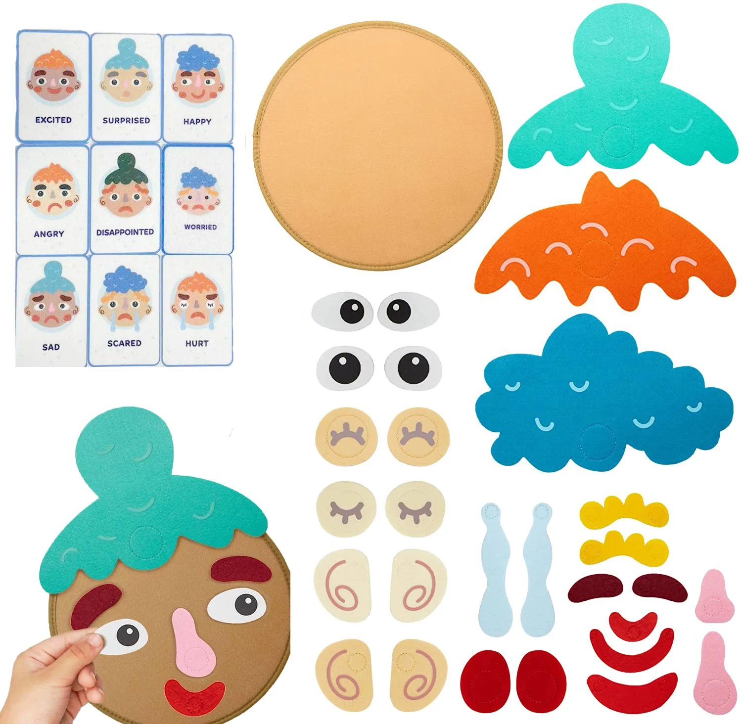 Kids Montessori Facial Expression Game Emotional Change Toys With 9pcs Cards Preschool Learning Educational Toys - Image 5