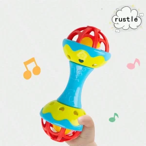 1pc random color Toddler Double-headed Hand Rattles Soothing Hand Grip Rattles Toys Baby Rattle Baby Nibbling Toys Baby Toys 0 -