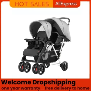 poussette double twin stroller,light-weight twin baby stroller can be foldtable,double baby stroller for 2 kids