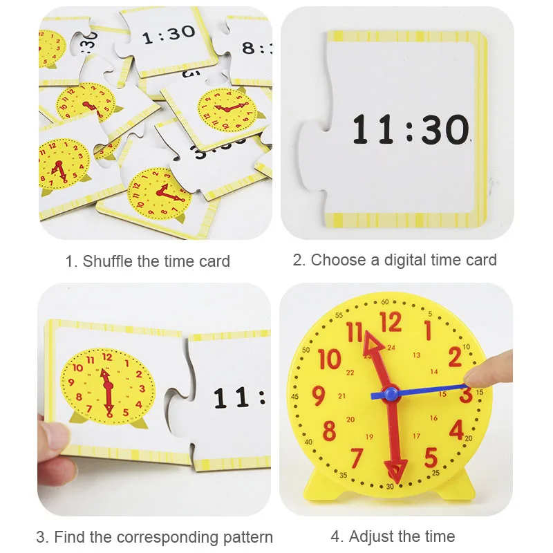Children Montessori Clock Educational Toys Hour Minute Second Cognition Matching Puzzle Toys Kids Early Preschool Teaching Aid - Image 6