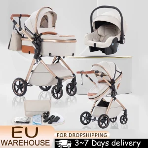 3 in 1 Baby Stroller Multi-functional High Landscape Cart Can Sit Reclining Light Folding Strollers Baby Pushchair Baby Carriage