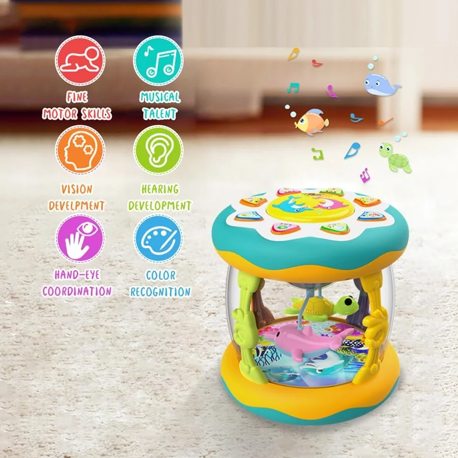 Interactive Music Light Roller 360° Rotating Lights Promote Baby Learn to Walk Grasping and Crawling Toy - Image 6