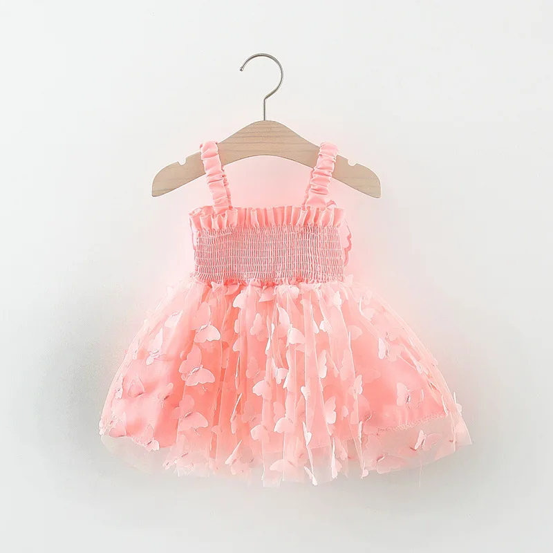 2025 Summer children's dress casual suspender butterfly girl princess dress cute wings fluffy baby dress children's clothing - Image 4