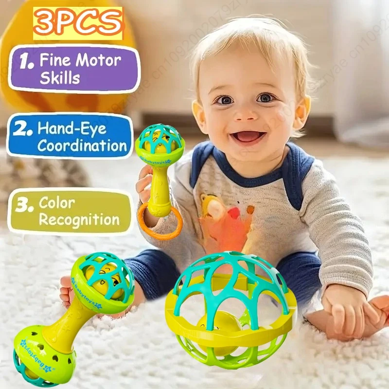 3/1pcs Baby Rattles 0 12 Months Baby Educational Toys Shaker Grab Spin Set Sensory Educational Newborn Gift for Infant Boy Girls - Image 4