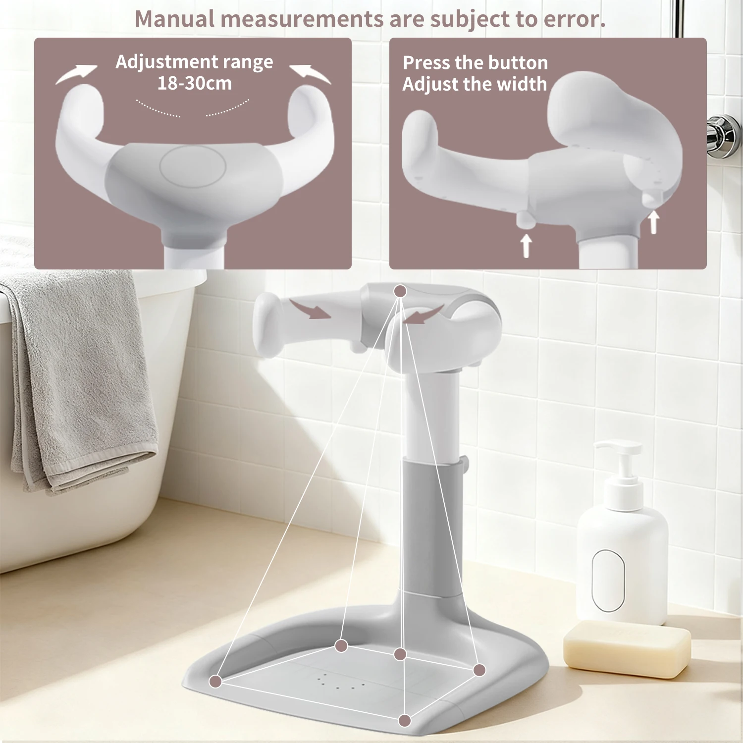Baby Bath Stand, Baby Bath Assistant,Bath Support with Adjustable Height & Armrest, Removable, Bath Rack with Anti-Slip Base - Image 4