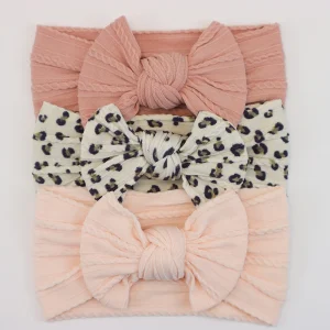 3Pcs/Set Baby Headbands Lot Baby Girl Bows Headband Newborn Headwear Soft Nylon Children Turban Kids Hair Bands Hair Accessories