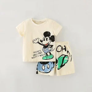 Trendy Casual 2 Piece/Sets For Girls Boys T-shirt +Shorts Tracksuits Baby Summer Short Sleeve Outfit New Fashion Costume