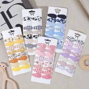 85%OFF 10/16pcs Baby Cotton Hair Clips Cute Floral Print BB Hairpin Candy Colors Bangs Clip Children Hair Accessories Kids Gifts